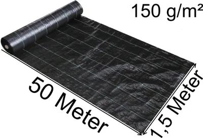 Produktbild von 75 m² Unkrautvlies Unkrautgewebe Bändchengewebe Mulchvlies Unkrautplane schwarz Unkraut-stopp