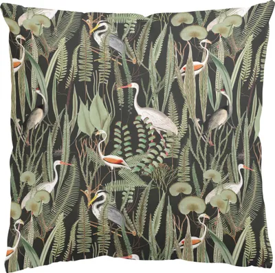 Produktbild von Dekokissen Tiere draußen / Outdoor Zierkissen waschbar Pflanzen grün Aquarell Tropisch Sofakissen ohne Füllung