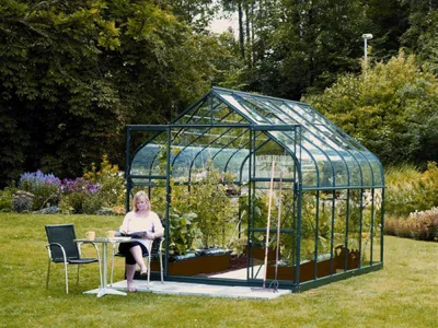 Obrázok produktu pre Vitavia "Diana 9900" skleník smaragdovo zelený 9,9 m² 3 mm tvrdené bezpečnostné sklo
