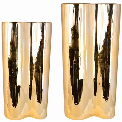 Obrázek produktu pro Malá zlatá keramická váza 15x7x25,5 cm