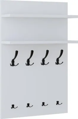 Obrázek produktu pro Moderní nástěnný regál 90x60 polic ALPINE WHITE černé úchyty