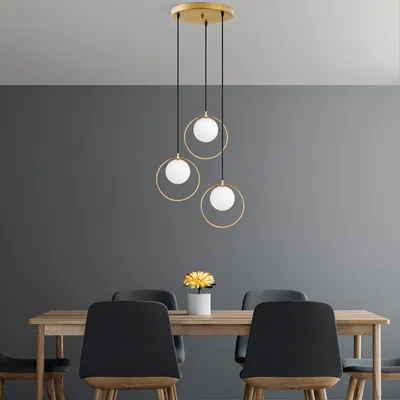 Produktbild von Opviq, Dolunay - 4507, Kronleuchter, Gold, METALLKÖRPER, 47 x 47 x 115 cm