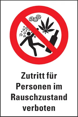 Produktbild von Dreifke® Verbots-Kombischild, Zutritt...im Rauschzustand verboten, praxisbewä...