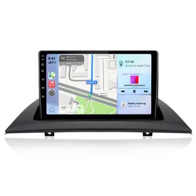 Imagen del producto de Radio para coche Hexinex de 9 pulgadas, compatible con BMW X3 E83 (2004-2012), con CarPlay, Android 15, GPS, navegación, Wi-Fi, Bluetooth, radio FM, control de volante (SWC), formato 2DIN, 1GB de RAM y 32GB de almacenamiento