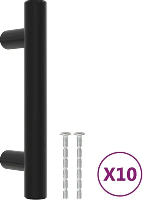 Produktbild von Möbelgriffe 10 Stk. Schwarz 64 mm Edelstahl