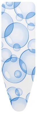 Immagine prodotto di Brabantia Copriasse da stiro completo PerfectFlow, copriasse da stiro, tappetino da stiro, cotone e schiuma da 2 mm, misura C, 124 x 45 cm, Bubbles, 100703