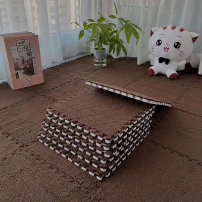 Productafbeelding van 50 stuks pluche schuimrubberen matten - 30 x 30 cm tapijttegels voor spelletjes