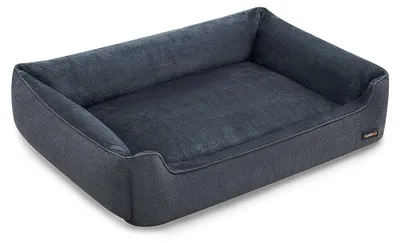 Image de Lit pour chien – En peluche – Antidérapant – Imitation lin – 120 x 90 x 30 cm