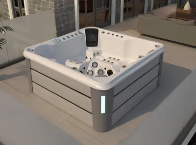 Produktbild von Außenwhirlpool Whirlpool Blubberbad Relaxpool Outdoor-Spa Massagebad 200x200 cm