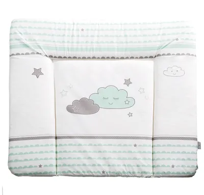 Produktbild von roba Wickelauflage 'Happy Cloud', weiche Wickelunterlage 85x75 cm, Wickeltischauflage Polyurethanbeschichtet