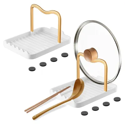 Weißer Topfdeckelhalter, 1 Stück, 18,5 x 11,3 x 14 cm