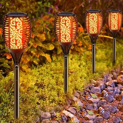 Obrázek produktu pro Sada solárních lamp, 4 kusy, vodotěsná, IP65, 96 LED