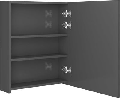 vidaXL LED-Spiegelschrank fürs Bad Glänzend Grau 50x14x60 cm