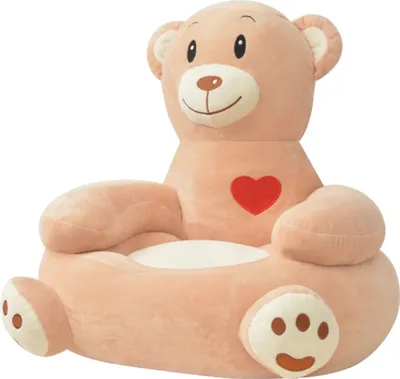 Image de Chaise pour enfants en peluche ours Marron