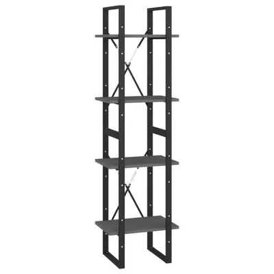 Produktbild von vidaXL Bücherregal 4 Böden Grau 40x30x140 cm Massivholz Kiefer