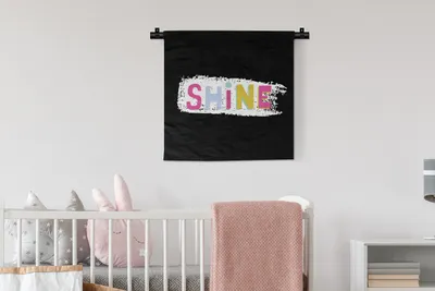 Produktbild von MuchoWow® Wandteppich Wandbehang Sommer - Zitat - Weiß 60x60 cm Tapisserie Dekoration Wandtuch - Dekorationen - Wand Decke