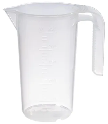 Messbecher 0,25 l, Ø 7 x 12 cm, offener Henkel, transparent