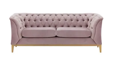 Produktbild von SLF24 - Zweisitzer-Sofa Chesterfield Modern Wood - helllila - Velluto 14