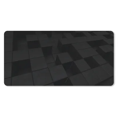 Produktbild von MuchoWow® Schreibtischunterlage Würfel - Schwarz - Weiß - Muster 80x40 cm - XXL Mauspad - Gaming Mauspad