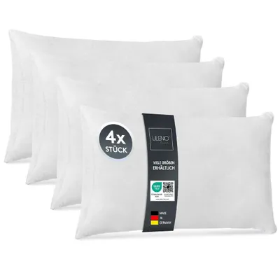 Produktbild von LILENO HOME 4er Set Kissenfüllung 30x50 cm - 40°C waschbares Innenkissen geeignet für Allergiker - Polyester Kisseninlet als Couchkissen, Sofa Kissen, Cocktailkissen und Kopfkissen