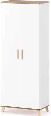 Zdjęcie produktu dla Szafa Skandynawska Garderoba 80Cm Do Salonu Sypialni Loft Półki Biały Mat