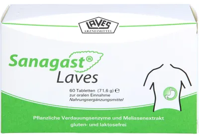 Zdjęcie produktu dla Tabletki Sanagast Laves wspomagające prawidłowe trawienie białek, 60 tabletek