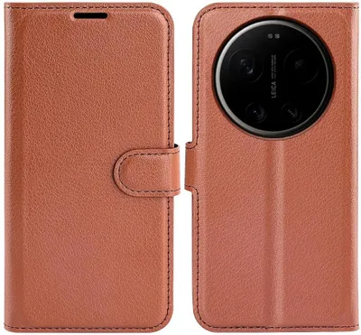 Obrázek produktu pro Pouzdro pro Xiaomi 17 Ultra - Peněženkové pouzdro Phonesta Litchi Skin - Hnědé
