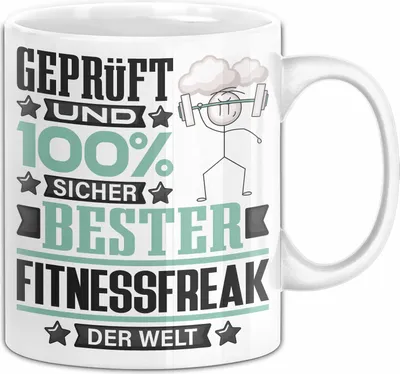 Produktbild von Fitnessfreak Geschenk Lustiger Spruch für Fitnessfreak Geschenkidee Bester Fitnessfreak Der Welt (Weiß)