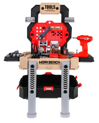 Obrázek produktu pro Dílna s nářadím pro děti 3+ DIY set 2v1 červený Kufřík + stojan