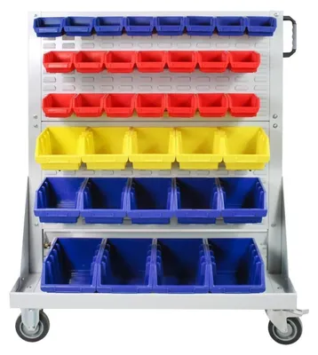 Produktbild von ADB Rollwagen mit 4 Schlitzplatten und 72 Lagersichtkästen