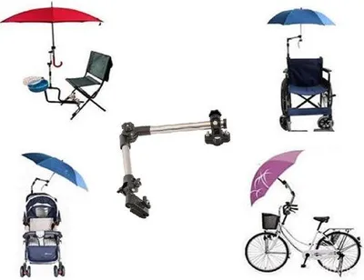 Productafbeelding van Famanu parasolhouder voor fiets en rolstoel - universele bevestiging - 1 stuk
