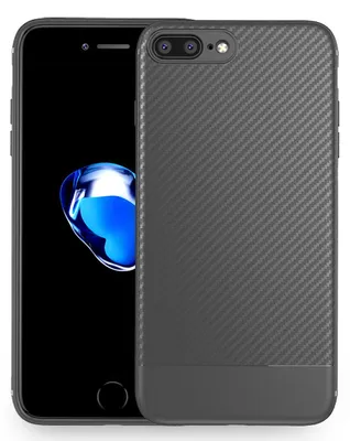 Zdjęcie produktu dla Etui NALIA do iPhone 8 Plus / 7 Plus, smukłe etui na telefon komórkowy o wyglądzie karbonu w kolorze szarym