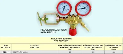 Immagine prodotto di Riduttore per acetilene Red111