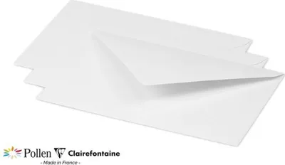 Immagine prodotto di Buste Clairefontaine Pollen, 20 pezzi, bianche, 135x210 mm, 120 g