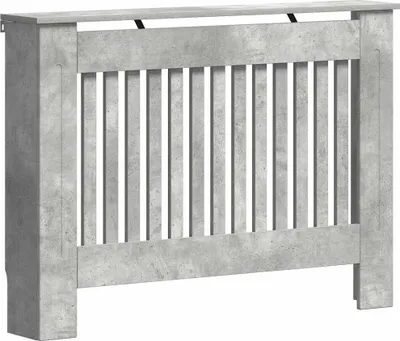 Zdjęcie produktu dla vidaXL Osłona grzejnika betonowa szara 112 x 19 x 81,5 cm materiał drewnopochodny