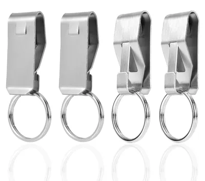Produktbild von 4-teiliger Schlüsselclipgürtel, Metallschlüsselhalter für Autoschlüssel und Zubehör für Zuhause oder Büro.