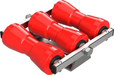 Immagine prodotto di Rullo di chiglia dondolo rimorchio de barca aiuto al caricamento poliuretano SUPROD RKKEZ-B-3-TPU, rosso