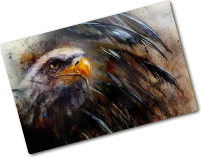 Produktbild von Tulup Glas Herdabdeckplatte - 80x52 cm - Glaskeramikkochfeld-Abdeckung Spritzschutz Glasabdeckplatte - Einteilig - Kunst: Modern & Klassisch - Adler - Braun
