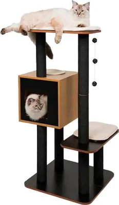 Productafbeelding van Catit Vesper, krabpaal met hoge basis, zwart. Kleur: zwart. Formaat: one size