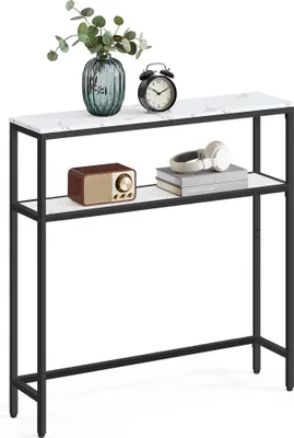 Produktbild von VASAGLE Konsolentisch, schmaler Sofatisch mit 2 Ablagen, 20 x 80 x 80 cm