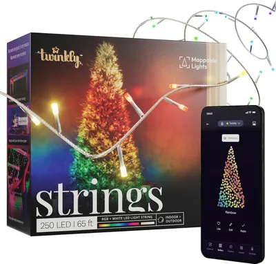 Zdjęcie produktu dla Twinkly Strings 250 RGBW LED, sznur, przezroczysty przewód, 20 m, IP44