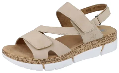 Produktbild von RIEKER Damen Riemchensandale beige Kunstleder - Größe: 37