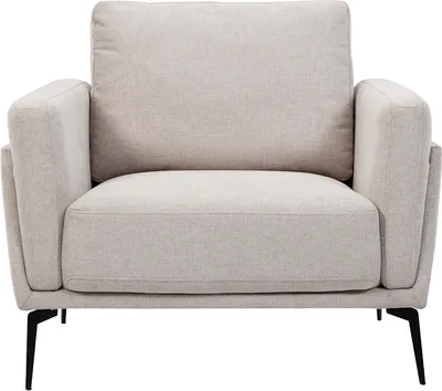 Produktbild von Miliboo - Design-Sessel im beigen Samtdesign mit schwarzem Metallfuß MOSCO