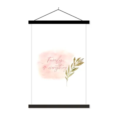 Produktbild von MuchoWow® Textilposter Familie - Zitate - Familie ist alles - Sprichwörter 60x90 cm mit schwarzem Rahmen - Poster Wohnzimmer