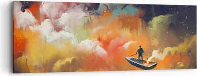 Produktbild von Bild auf Leinwand - Leinwandbild - Abstraktion Boot - 90x30cm - Wand Bild - Wanddeko - Wandbilder - Leinwanddruck - Bilder - Kunstdruck - Wanddekoration - Leinwand bilder - Wandkunst - AB90x30-3803