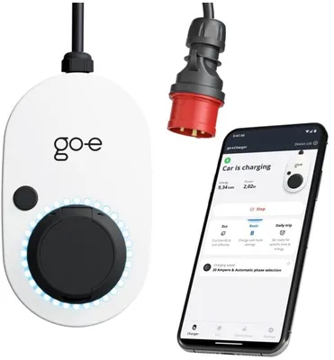Immagine prodotto di Caricatore da parete go-e Charger Gemini flex, 22 kW, con spina CEE rossa da 32A, colore bianco