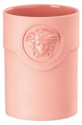 Immagine prodotto di Vaso mini "La Medusa" della collezione Versace by Rosenthal, color rosa, forma cilindrica (10 cm)