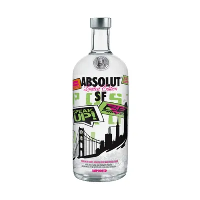 Produktbild von Absolut San Francisco Vodka 0,75L – Limited Edition 2011 - Traube-Drachenfrucht-Papaya, Aromatisiert Wodka - Normalverschluss, Sammlerstück, 40 % Vol.