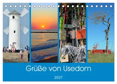 Immagine prodotto di Saluti da Usedom (calendario da tavolo 2027, formato DIN A5 orizzontale), calendario mensile CALVENDO