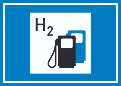 Produktbild von Wasserstofftankstelle Symbol Aufkleber A6 (105x148mm)